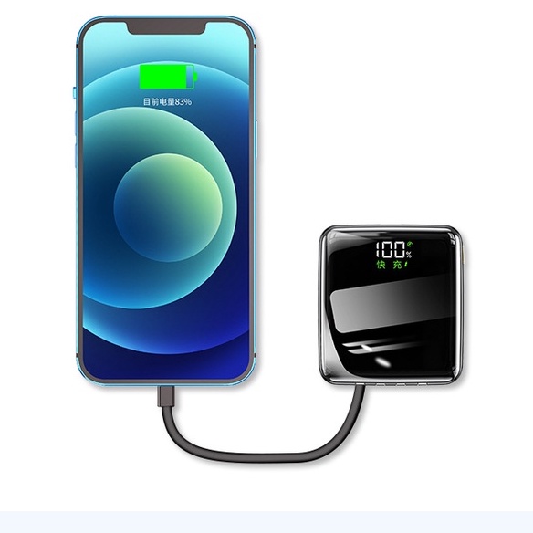 Pin dự phòng NUTEK.COM P1 20.000mAh tích hợp 3 đầu dây có màn hình mini hiển thị tiện dụng