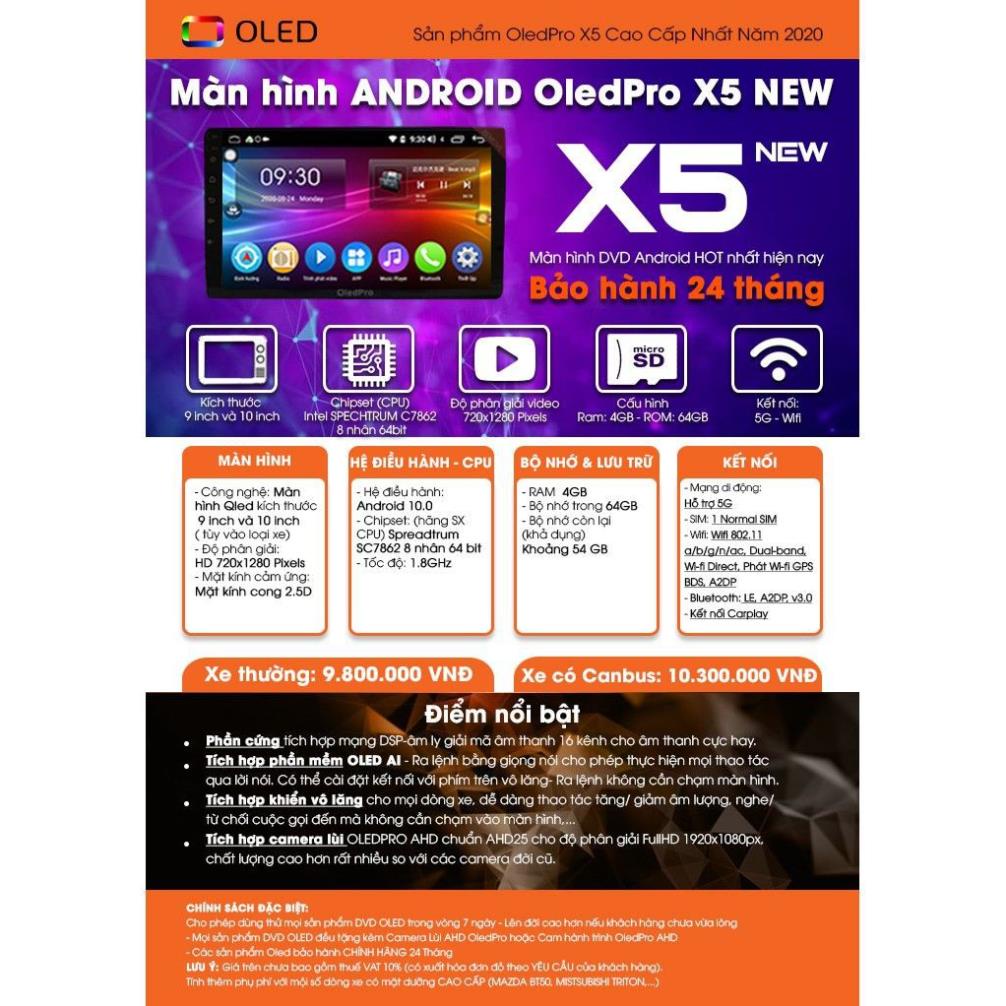 Màn hình DVD Android Oled X5 new , trải nghiệm tuyệt vời với màn hình siêu nét, siêu mượt