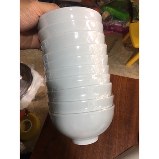 Bát ăn cơm sứ trắng LOHACO, bộ 10 bát cơm sứ trắng