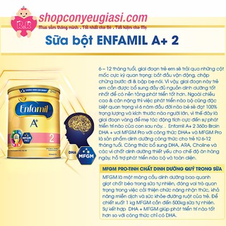 Sữa Enfamil A+ 2 (Bổ Sung DHA+ và MFGM) 1.7kg