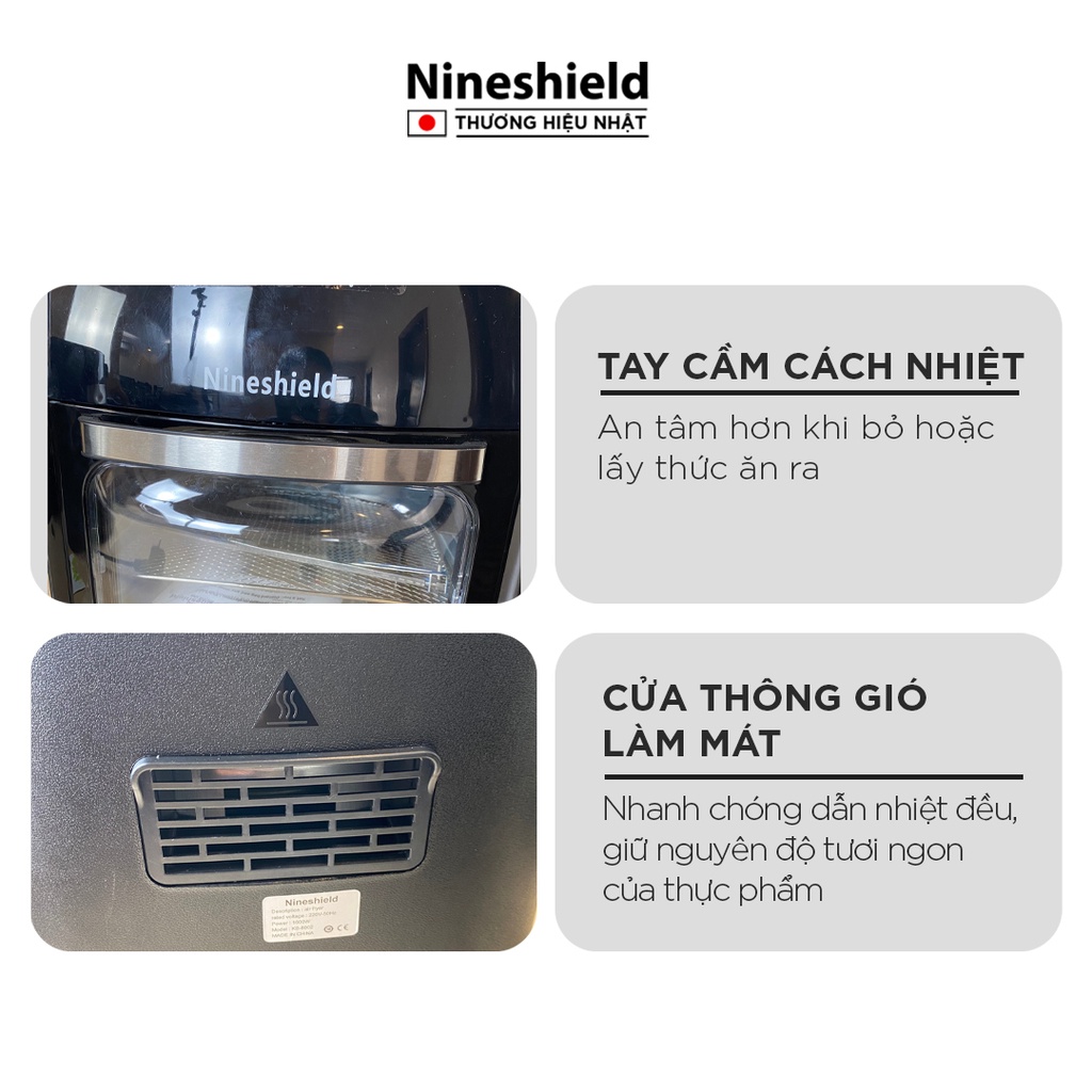 Nồi chiên không dầu Nineshield KB-1200, công suất 1800W, dung tích 12.5L