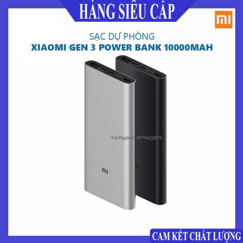 SALE RẺ RẺ RẺ [Xiaomi Gen3] Sạc Dự Phòng, Pin Sạc Dự Phòng Xiaomi Type-C gen3 pro 10000mAh-Hỗ trợ sạc nhanh 18W Cả 2 Chi