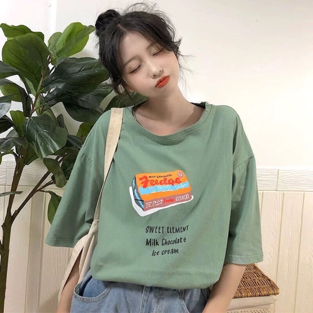 Áo thun tay lỡ phom to mẫu ngẫu nhiên