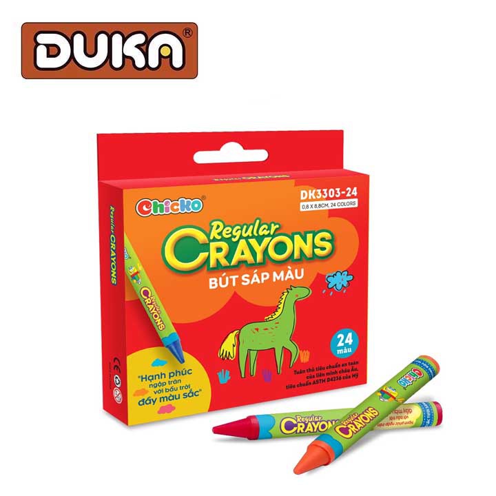 Bút Sáp Màu DUKA Regular Crayons - 24 Màu - Ml