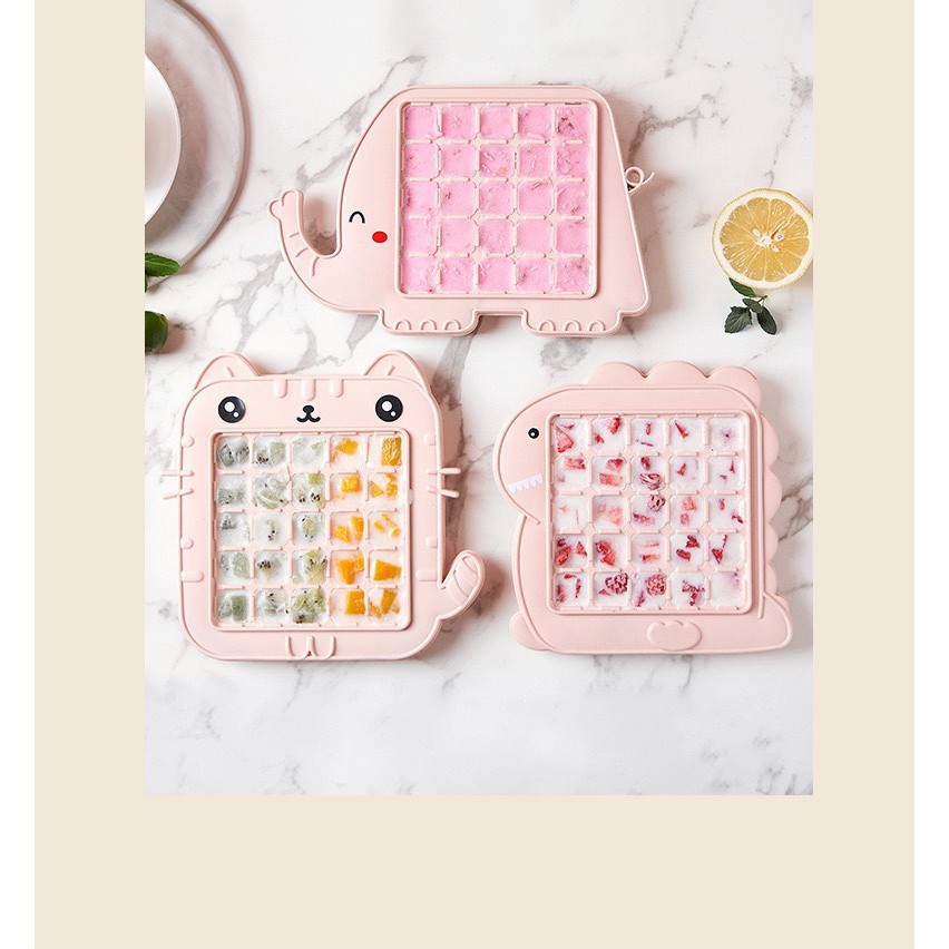 Khay đá, thạch hình thú ngỗ nghĩnh 25 viên