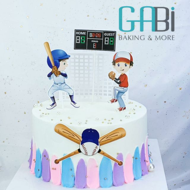 Set topper giấy chủ đề bóng chày