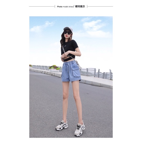 quần short big size denim lưng thun wash size đại 65-90kg