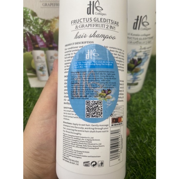 Bộ Đôi Dầu Gội Và Xả Phủ Collagen Chiết Xuất Bồ Kết Bưởi Chính Hãng 100%- Duonghieu6789