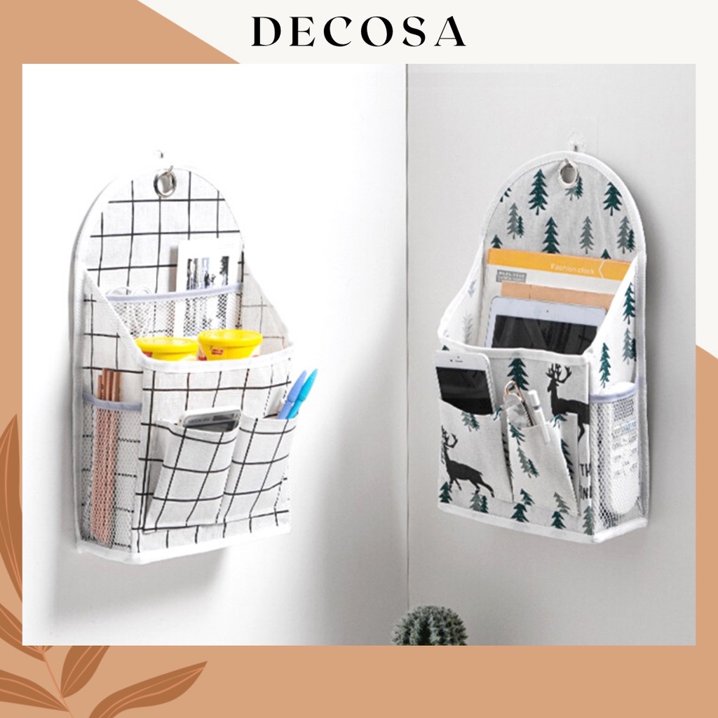 Giỏ đựng đồ vải bố treo tường nhỏ gọn DECOSA