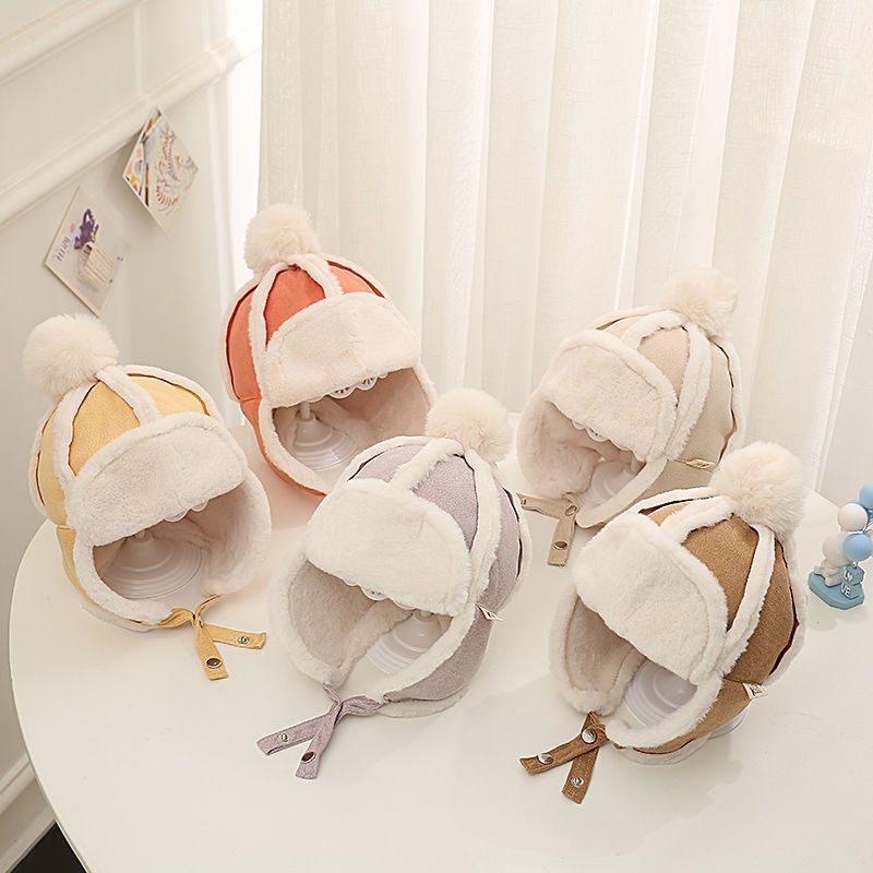 Mũ bông chùm tai cho bé gái, bé trai, từ 2-6 tuổi chất liệu Dạ nhung, Thời trang mùa đông trẻ em - Shop CEC