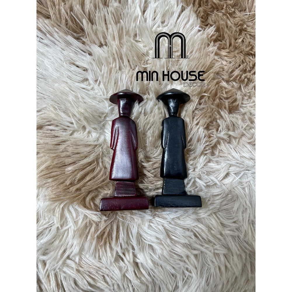 Tượng gỗ hình người trang trí, để bàn Min House Decor hàng sẵn đẹp-  độc -  lạ