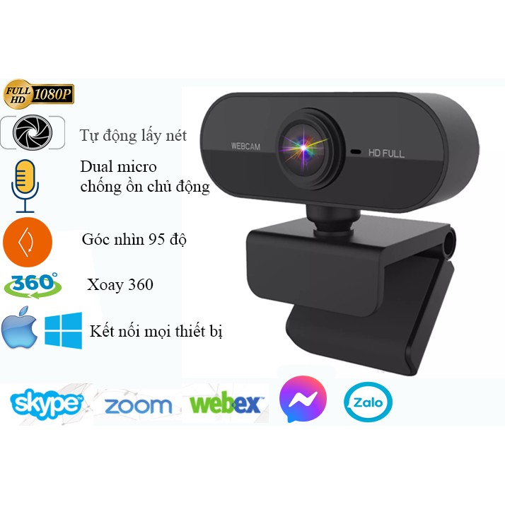 (Free Ship) Webcam camera máy tính, laptop full HD hỗ trợ Micro, hỗ trợ học online, họp trực tuyến, livestream