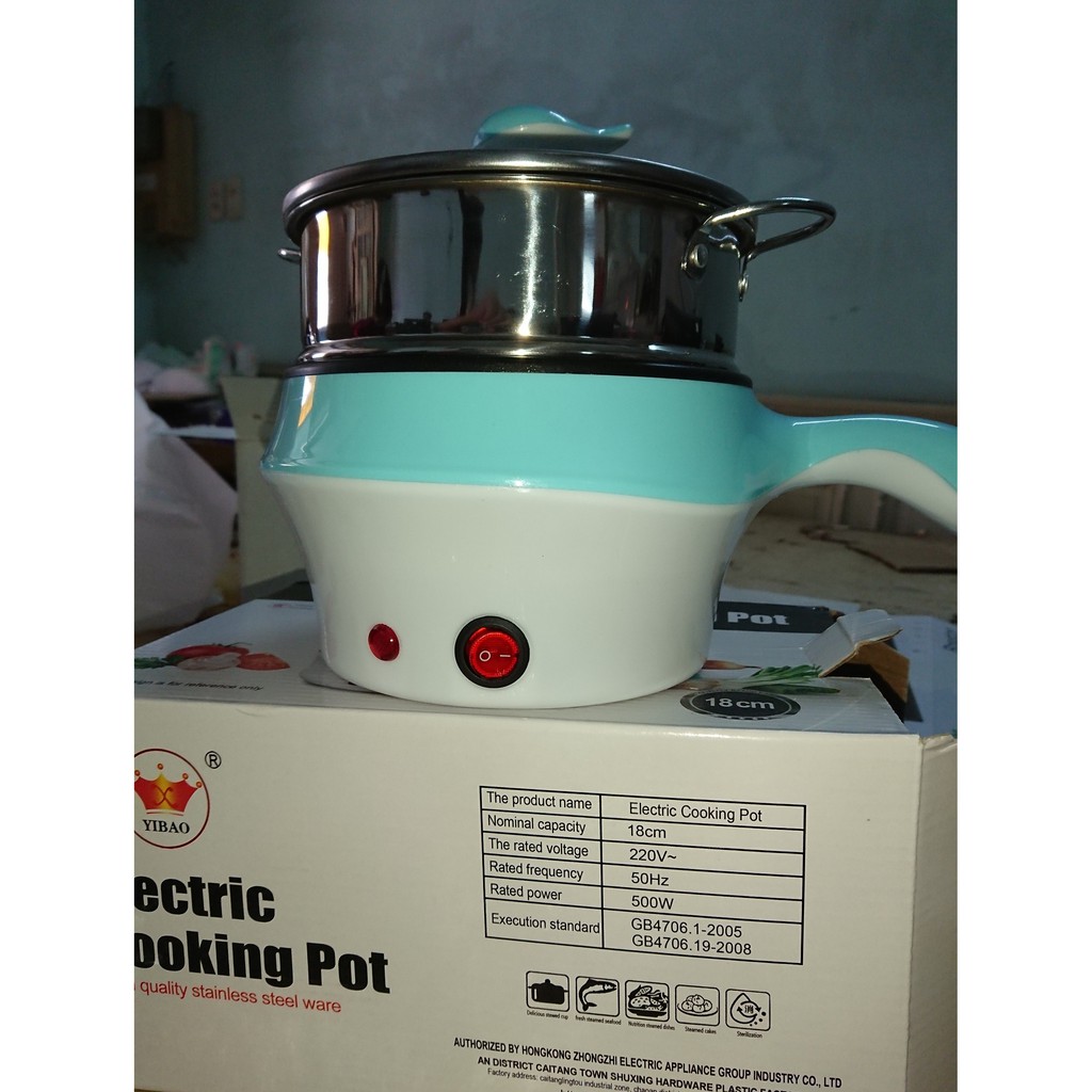 HÀNG XỊN Nồi Lẩu Điện Mini Hai Tầng Đa Năng Tặng Kèm Khay Hấp có thể Chiên, Xào, Ca Nấu  ăn, nấu cơm, nấu lẩu mì mini