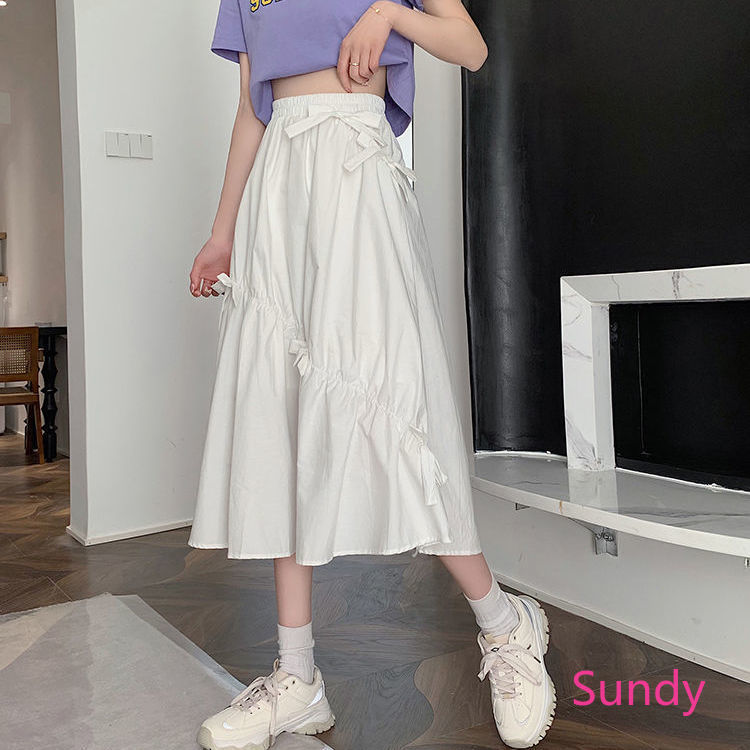 Chân Váy Chữ A Phối Nơ Ren Xinh Xắn Theo Phong Cách Nhật Bản Dành Cho Nữ