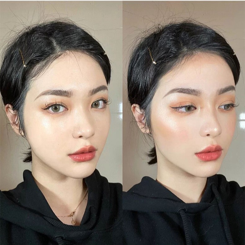 tuan101 Bảng Tạo Khối 4 Ô Kem + Phấn Lì Kết Hợp Nozo Contouring tuan101