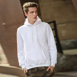 Áo khoác hoodie trơn chất nỉ bông màu trắng / đen