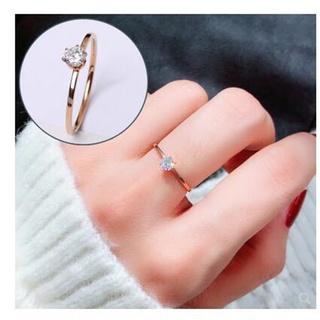 Hàn Quốc Hàn Quốc Đơn Kim Cương Bóng Nhẫn Nữ Chỉ Số Nhẫn Nhật Bản Phiên Bản Hàn Quốc Đơn Giản Phù Hợp Với Nhẫn Thời Trang Phù Hợp Với Phụ Kiện Cô Gái Nhẫn Vàng Hoa Hồng Nhẫn Thép Nhẫn Quà Tặng
