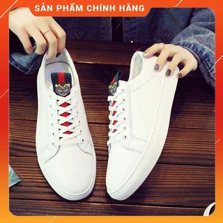 Giày Sneaker Nam trắng Da Trơn Cao Cấp Phủ Lớp NANO Chống Thấm Full Size Nam