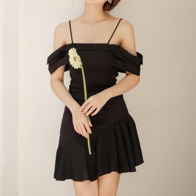 🌷Đầm váy xòe 2 dây đuôi cá trễ vai xinh xắn trẻ trung