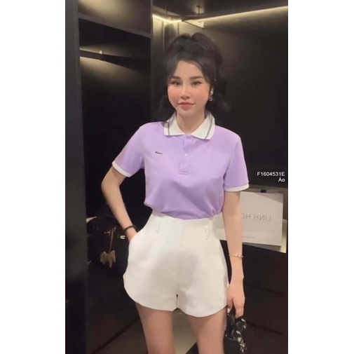 Áo thun cá sấu màu tím