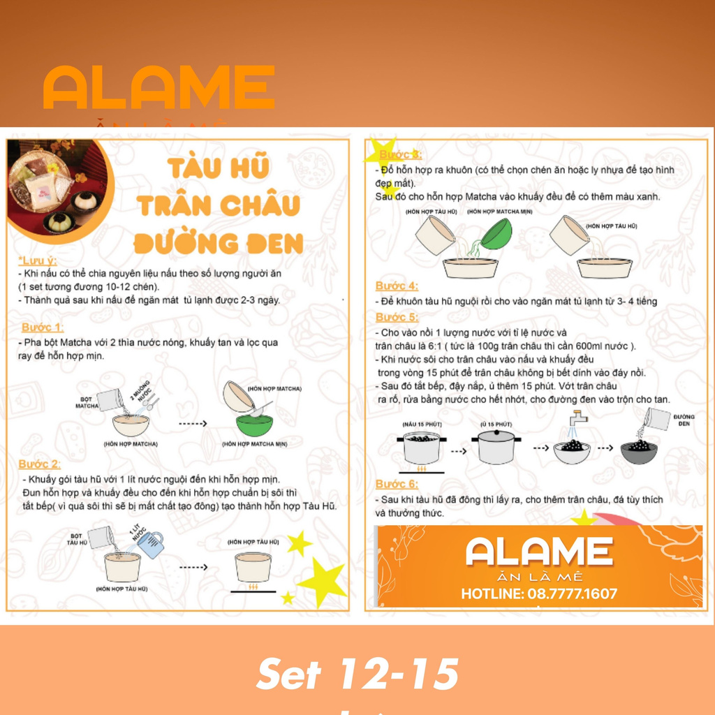 Sét tàu hũ Trân châu đường đen (Set 12 - 15 chén) tại ALAME.VN , Nấu ăn & làm bánh, nấu và làm dễ dàng vô cùng hấp dẫn