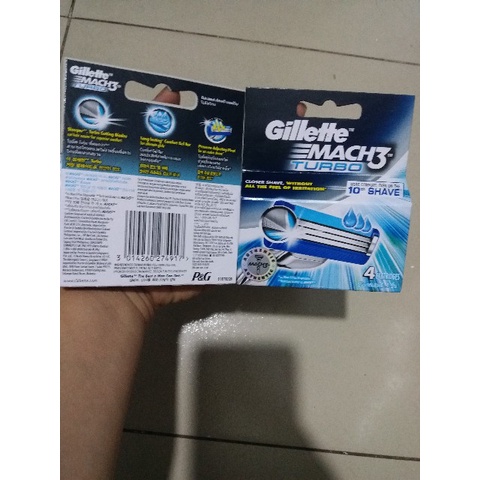 Hộp Lưỡi dao cạo râu Gillette Mach 3 Turbo vỉ 4 cái