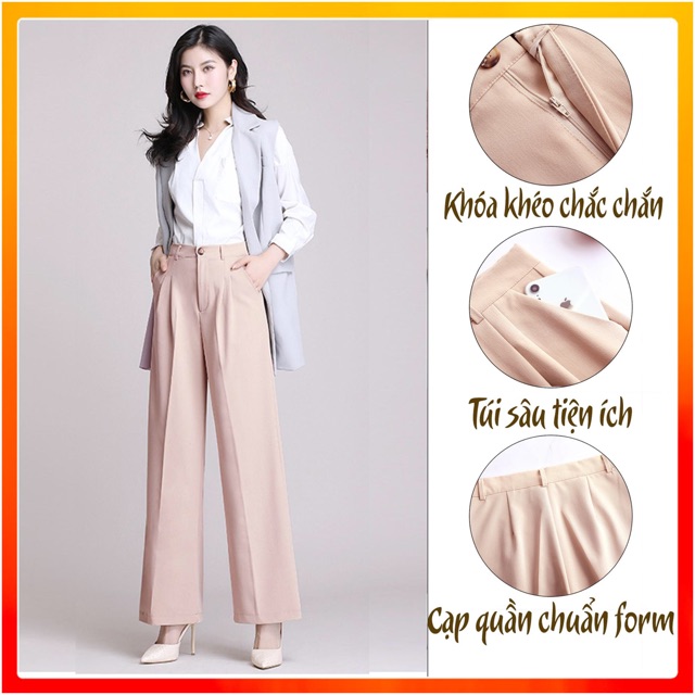 [Mã SKAMSALE07 giảm 10% tối đa 100K đơn 150K] Quần ống rộng vải mềm - SLIKY | BigBuy360 - bigbuy360.vn