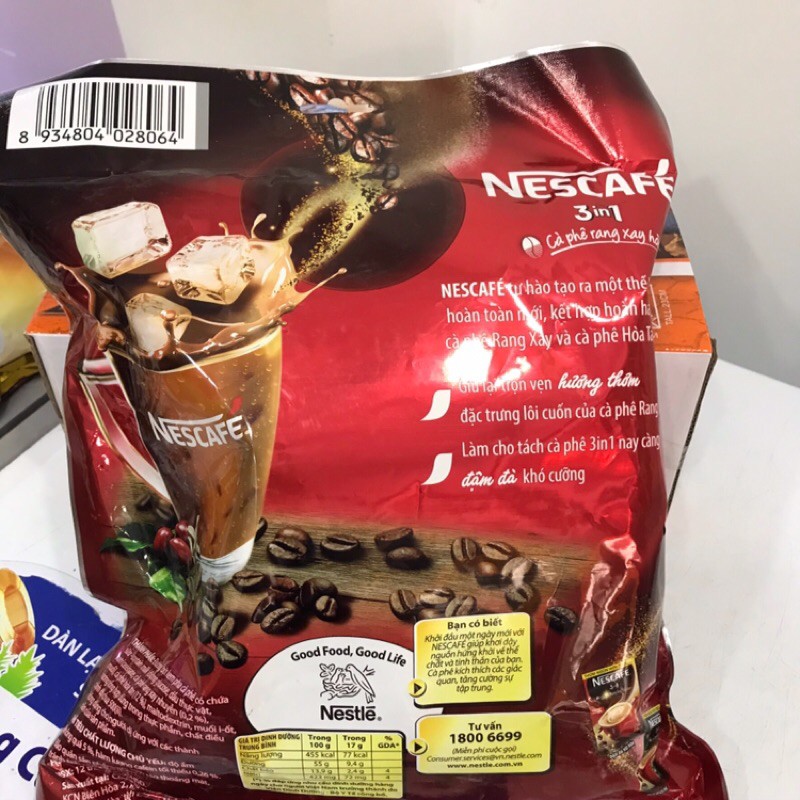 Bịch 48 gói cà phê NESCAFE 3in1 816gram