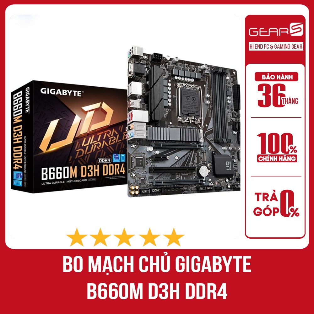 [Mã 44ELSALE1 giảm 5% đơn 3TR] Bo mạch chủ Gigabyte B660M D3H DDR4 - Bảo hành chính hãng 36 Tháng