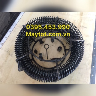 Dây thông cống lò xo phi 16 (dài 18m, 1 bộ đầu thông, 1 đầu kết nối máy khoan)