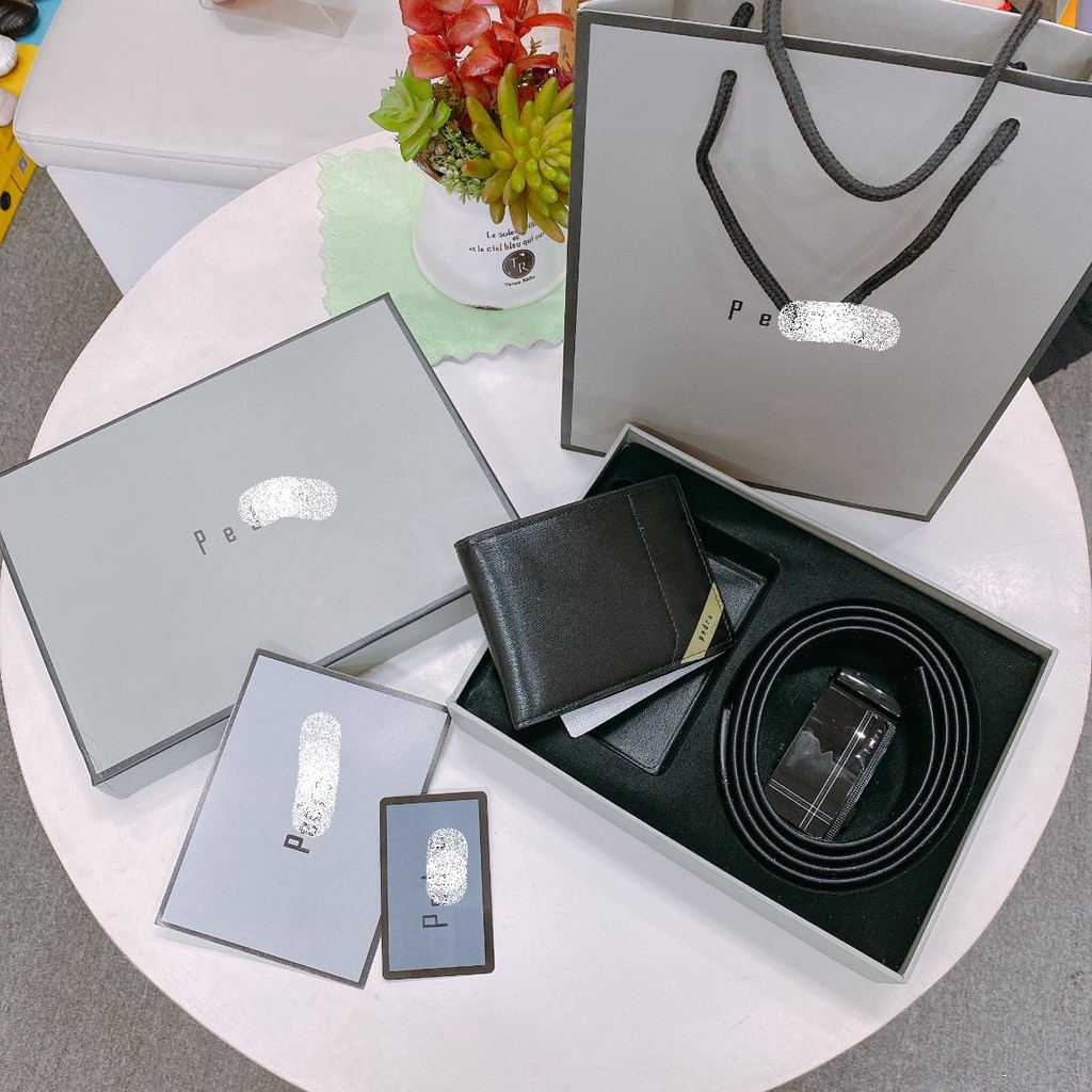 Set ví dây nịt nam
