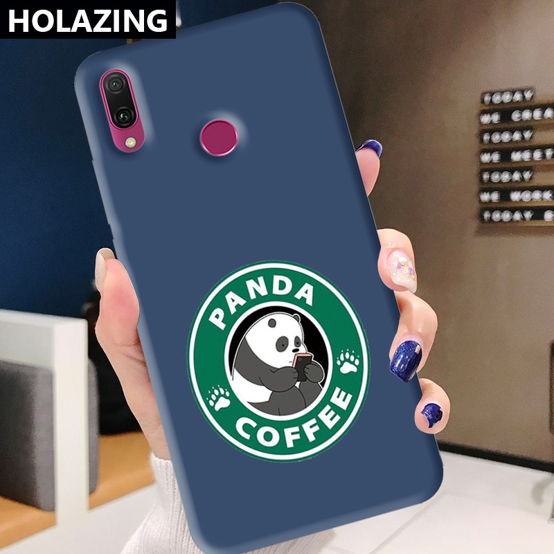 Huawei Y8P Y7 Y6 Pro 2019| Y5 | Y9 Prime 2019 Mate 30 40 Pro 20 Y9S Candy Color Phone Cases vỏ điện thoại We Bare Bears BearBucks Coffee Soft Silicone Cover