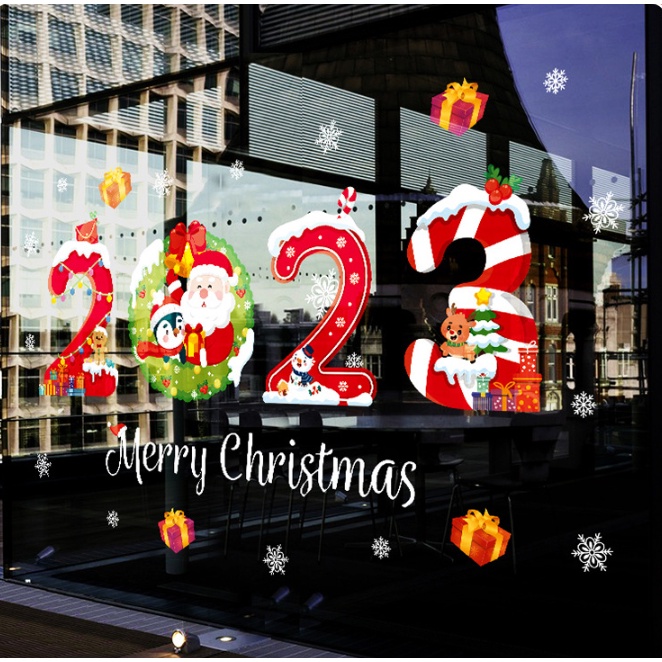 Decal trang trí Noel - Noel 2023 tươi tắn