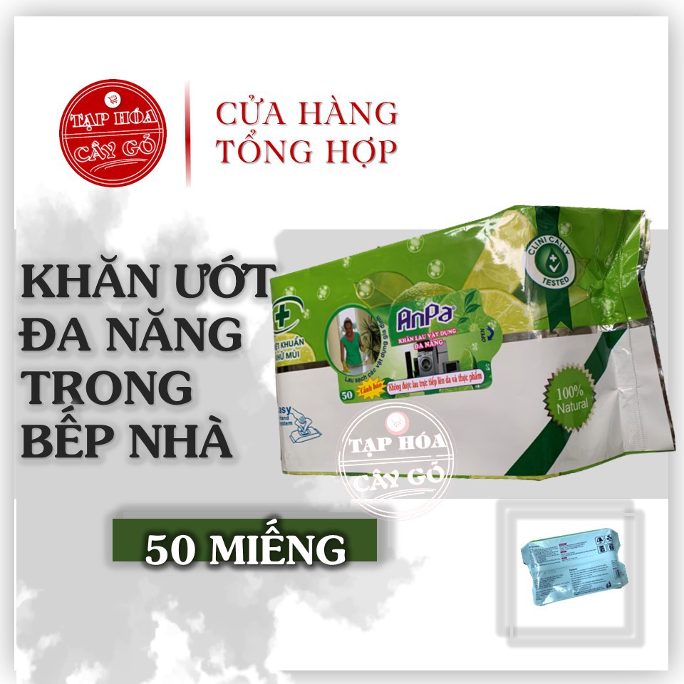 ❇️ Khăn ướt lau bếp đa năng ANPA 50 miếng (800g) diệt khuẩn khử mùi - HƯƠNG CHANH