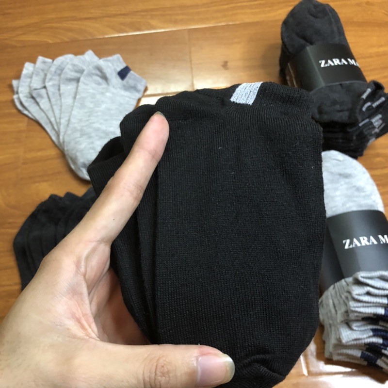 Tất nam nữ unisex 4 mùa cổ ngắn zara cotton loại trơn ,vớ hàng đẹp loại 1 dày dặn