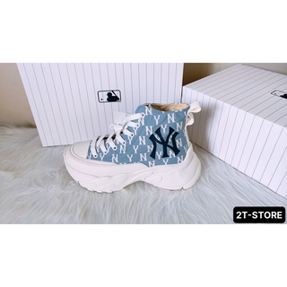Giày sneaker mlb chunky high mono blue ny