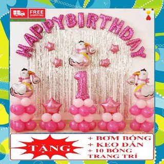 [GIÁ-HỦY-DIỆT]Trang trí sinh nhật cho bé/gà hồng(HAPPYBIRTHDAY)