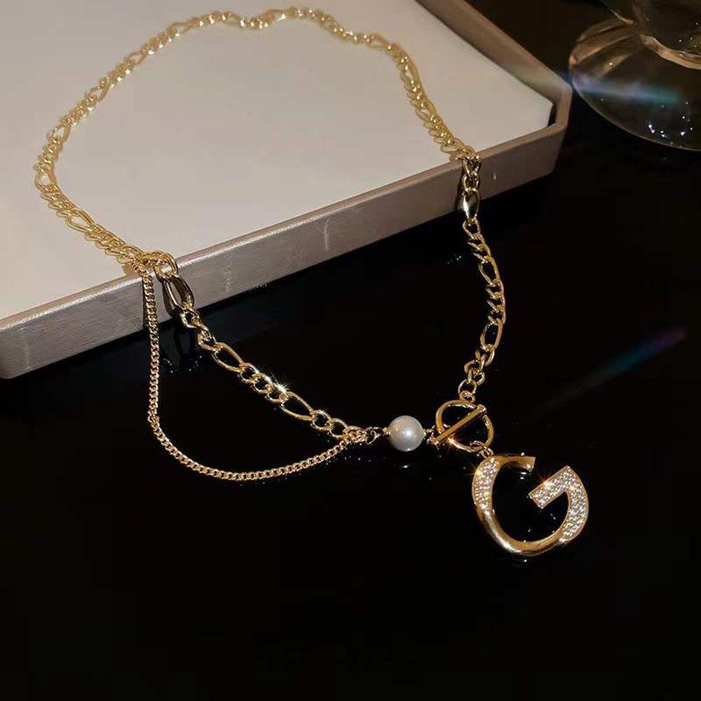 AROMA Vòng Cổ Choker Thiết Kế Dạng Chữ G Đính Đá Nhân Tạo Thời Trang Cho Nam Nữ