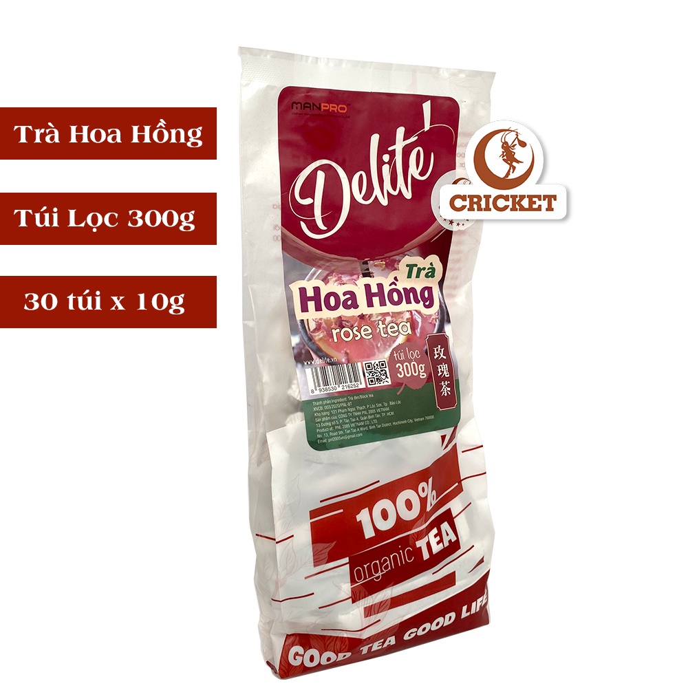 Trà hoa hồng cao cấp Delite (300g) tiêu chuẩn xuất khẩu - Nguyên liệu pha trà sữa hảo hạng