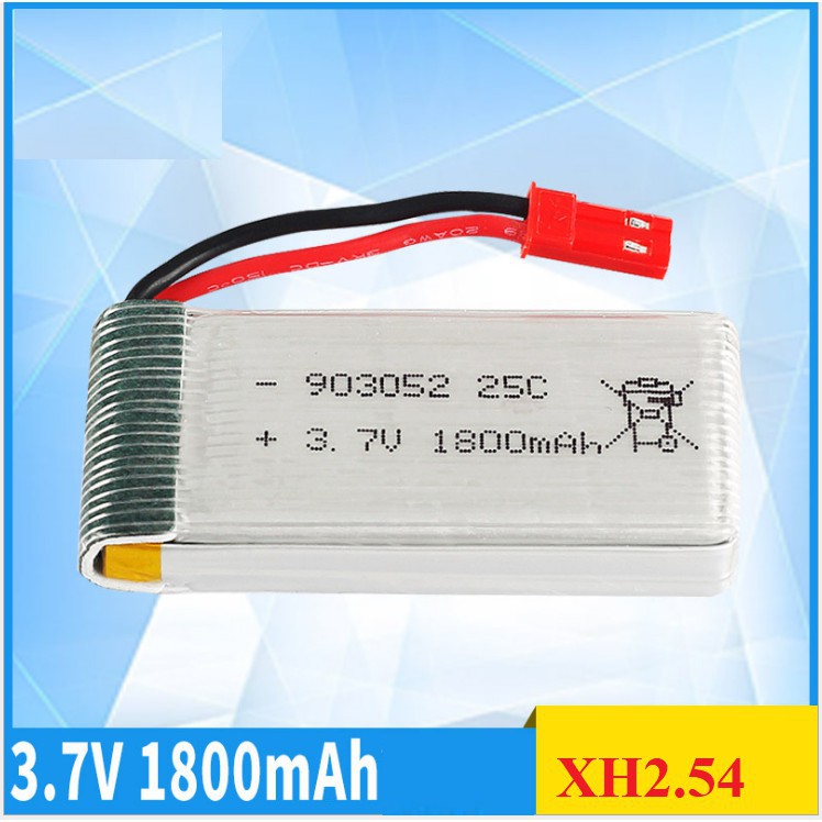 Bộ pin và cáp sạc 3.7v 1800mAh cho Flycam F62, F69 điều khiên từ xa - Dung lượng thực