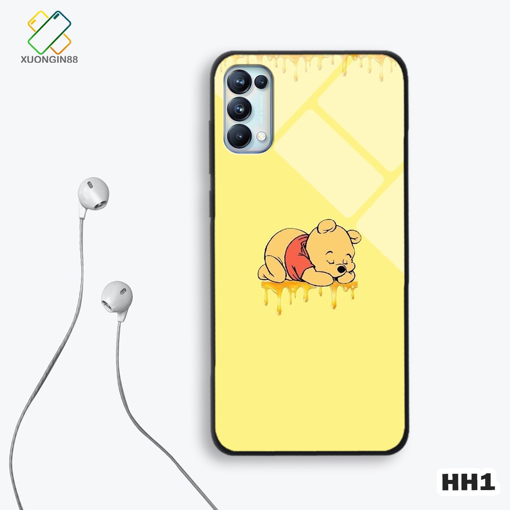 Ốp lưng Oppo RENO 5 kính cường lực hoạt hình cưng xỉu