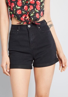 Quần short jean đen lai săn