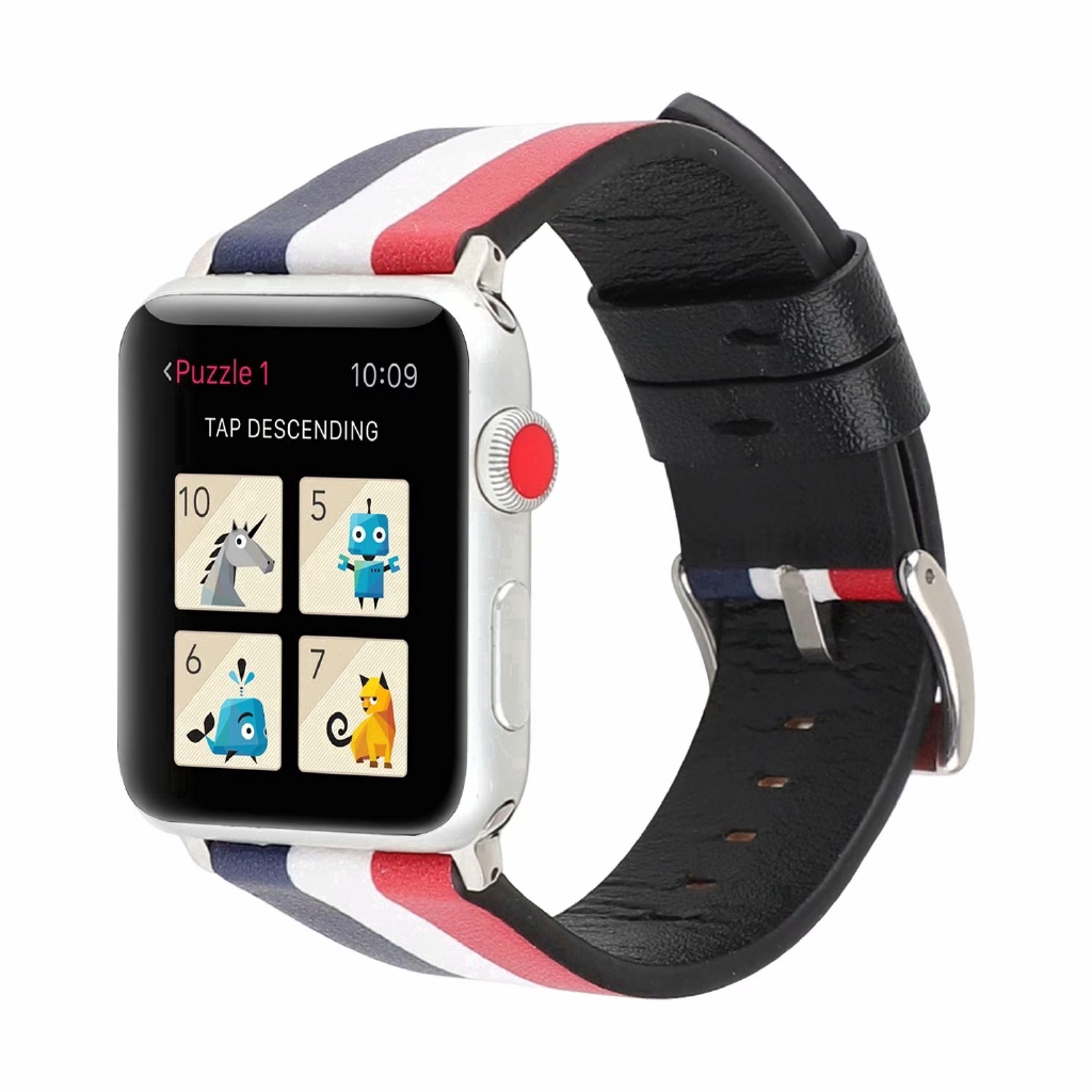 【Apple Watch Strap】Dây đeo nhiều màu bằng da cho đồng hồ thông minh Apple Watch Series se / 6 / 5 / 4 / 3 / 2 / 1 ( 38mm / 42mm )