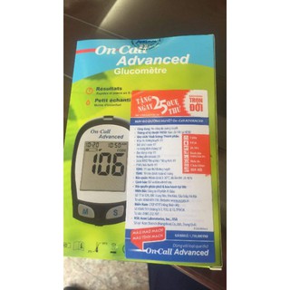 Máy đo đường huyết On Call Advanced tặng kèm 25 test và 110kim trích máu,