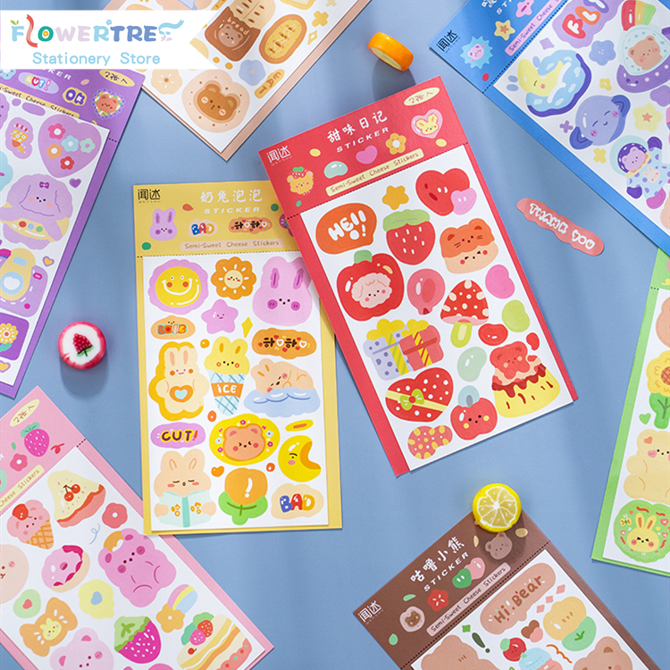Flowertree Sticker Miếng Dán Hình Phô Mai Dễ Thương Trang Trí Điện Thoại