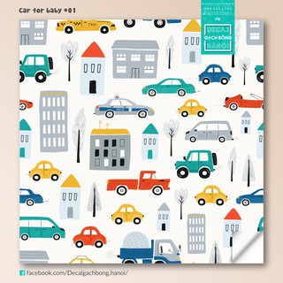 𝐒𝐄𝐓 𝐂𝐚𝐫 𝐟𝐨𝐫 𝐛𝐚𝐛𝐲 #𝟎𝟏 - Decal trang trí phương tiện giao thông, ngộ nghĩnh đáng yêu cho bé tấm 60x165cm