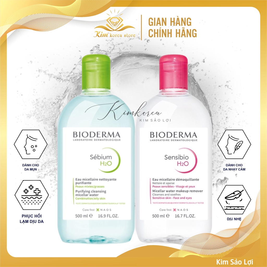 Tẩy trang quốc dân Bioderma siêu sạch, không gây khô da, dùng được cho da nhạy cảm