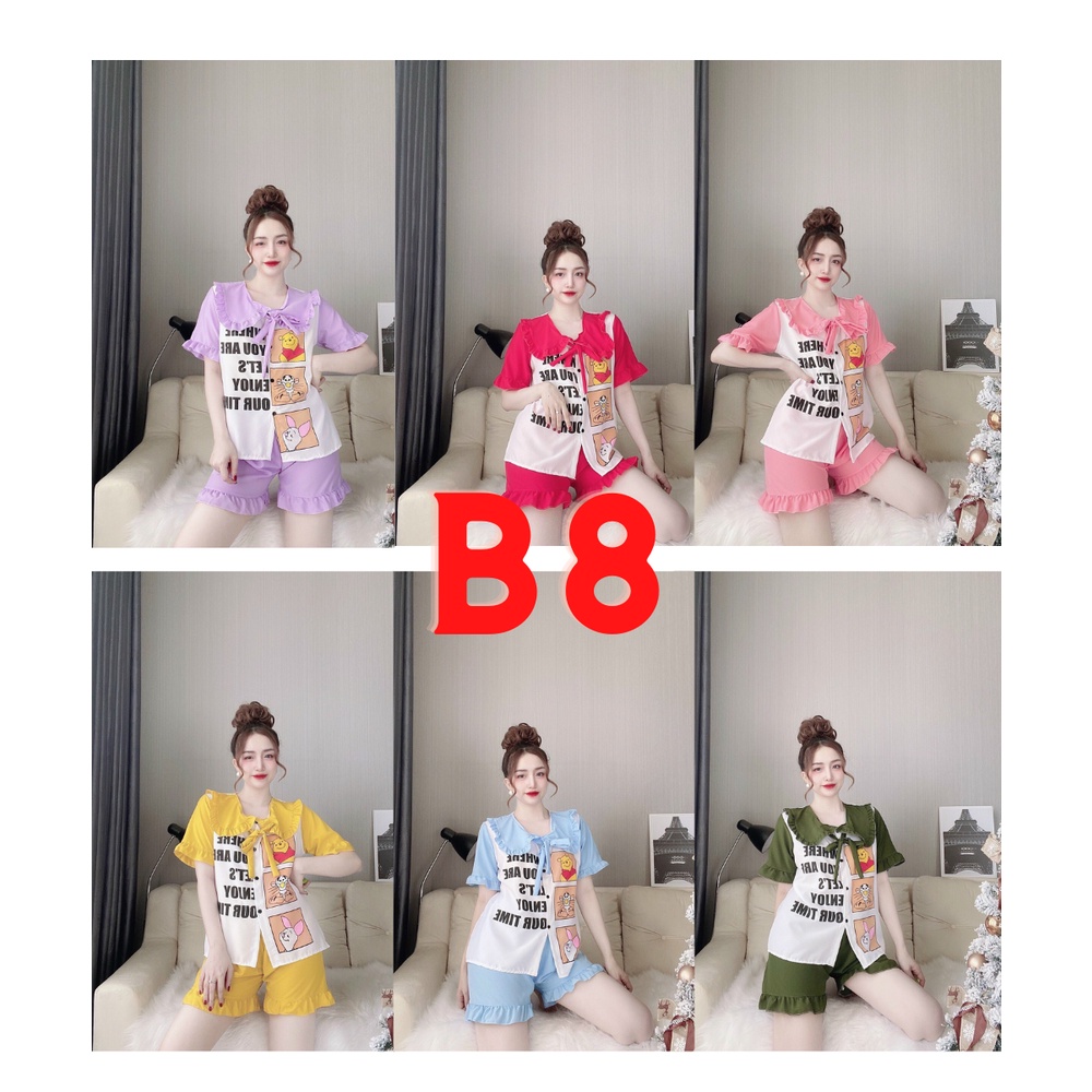 Bộ pijama tay ngắn quần dài trẻ trung chất mát - TONGKHO789 | BigBuy360 - bigbuy360.vn