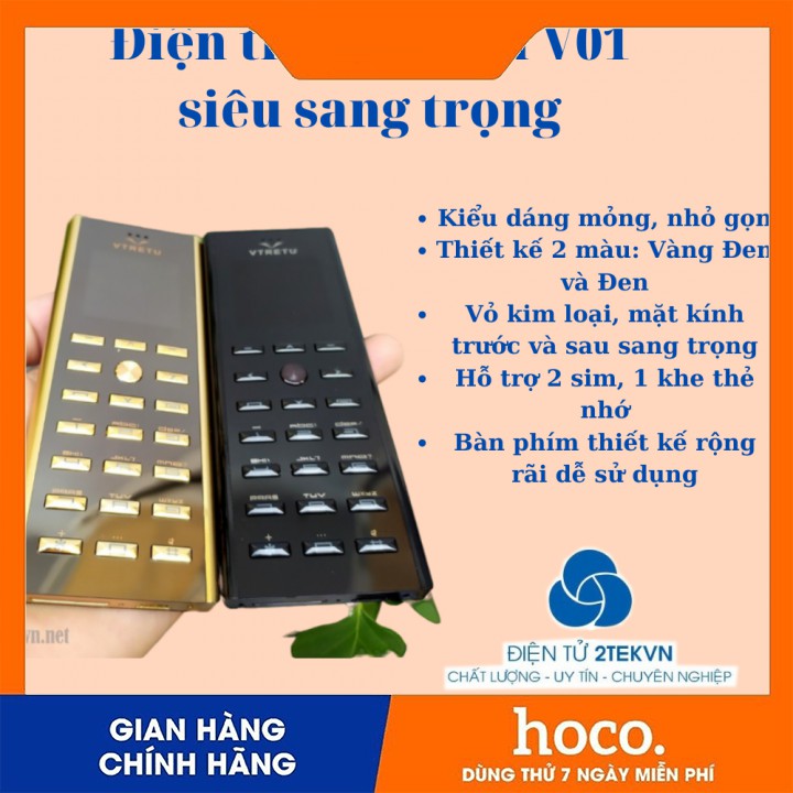 điện thoại độc vtu v01 2 sim giá rẻ pin khủng