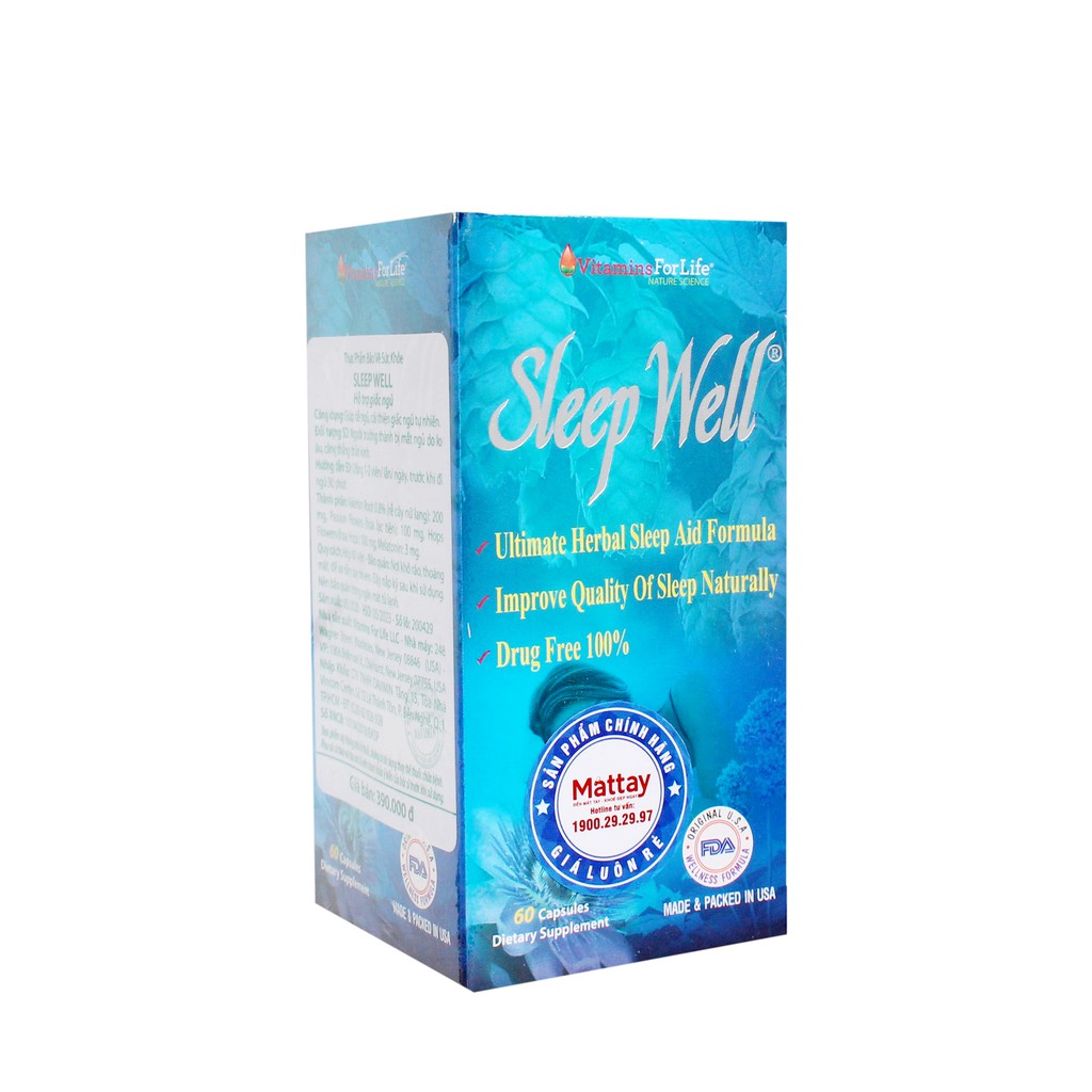 Sleep Well - Chai 60 viên - Giúp ngủ ngon giấc